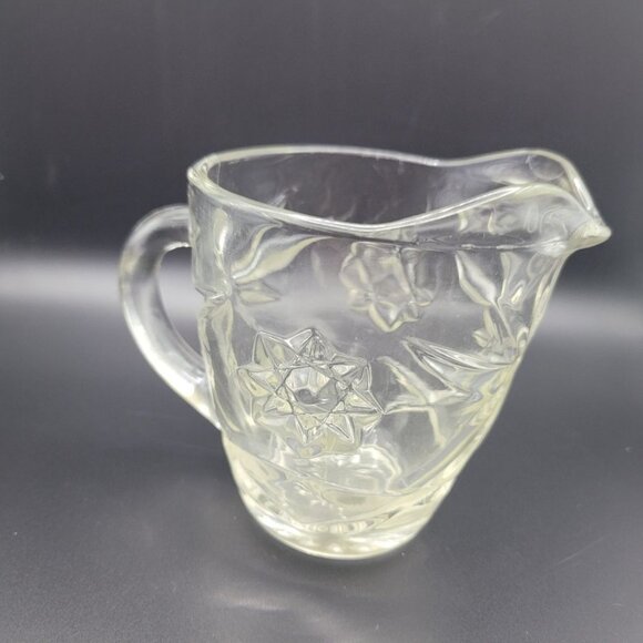 Anchor Hocking Creamer Pitcher Star 4 Inch Tall Handle Vintage Replacement - Picture 2 of 5